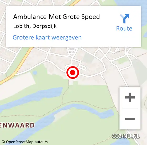 Locatie op kaart van de 112 melding: Ambulance Met Grote Spoed Naar Lobith, Dorpsdijk op 24 augustus 2022 17:32