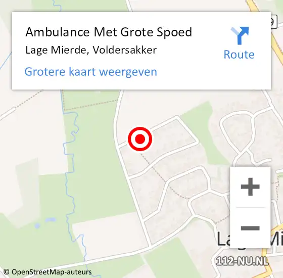 Locatie op kaart van de 112 melding: Ambulance Met Grote Spoed Naar Lage Mierde, Voldersakker op 27 juli 2014 14:07