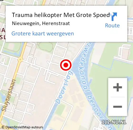 Locatie op kaart van de 112 melding: Trauma helikopter Met Grote Spoed Naar Nieuwegein, Herenstraat op 24 augustus 2022 18:50