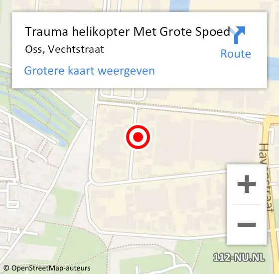 Locatie op kaart van de 112 melding: Trauma helikopter Met Grote Spoed Naar Oss, Vechtstraat op 24 augustus 2022 19:00