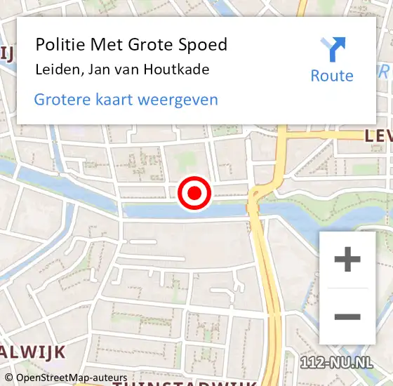 Locatie op kaart van de 112 melding: Politie Met Grote Spoed Naar Leiden, Jan van Houtkade op 24 augustus 2022 19:01