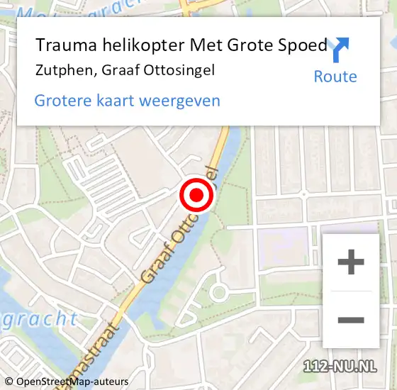 Locatie op kaart van de 112 melding: Trauma helikopter Met Grote Spoed Naar Zutphen, Graaf Ottosingel op 24 augustus 2022 19:24