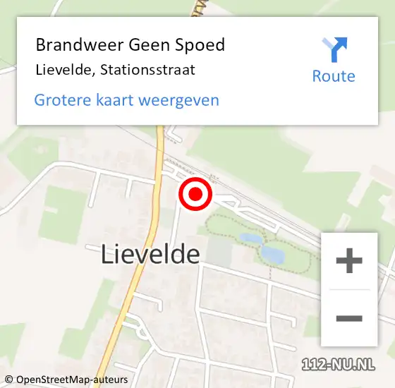 Locatie op kaart van de 112 melding: Brandweer Geen Spoed Naar Lievelde, Stationsstraat op 24 augustus 2022 19:30