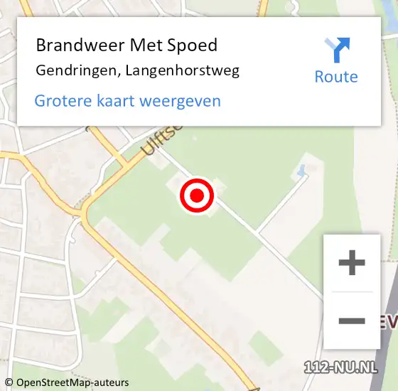 Locatie op kaart van de 112 melding: Brandweer Met Spoed Naar Gendringen, Langenhorstweg op 24 augustus 2022 19:34