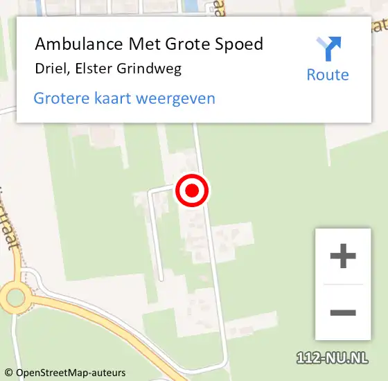 Locatie op kaart van de 112 melding: Ambulance Met Grote Spoed Naar Driel, Elster Grindweg op 24 augustus 2022 19:42