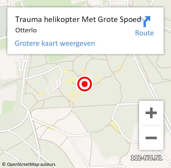 Locatie op kaart van de 112 melding: Trauma helikopter Met Grote Spoed Naar Otterlo op 24 augustus 2022 19:56