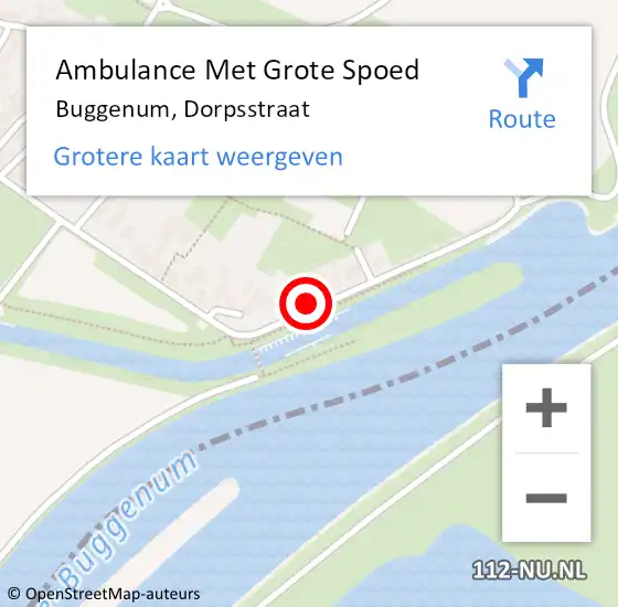 Locatie op kaart van de 112 melding: Ambulance Met Grote Spoed Naar Buggenum, Dorpsstraat op 27 juli 2014 14:21