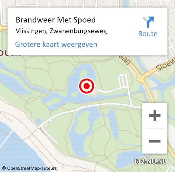 Locatie op kaart van de 112 melding: Brandweer Met Spoed Naar Vlissingen, Zwanenburgseweg op 24 augustus 2022 21:09