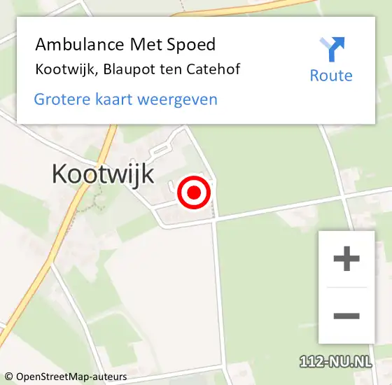 Locatie op kaart van de 112 melding: Ambulance Met Spoed Naar Kootwijk, Blaupot ten Catehof op 24 augustus 2022 21:16