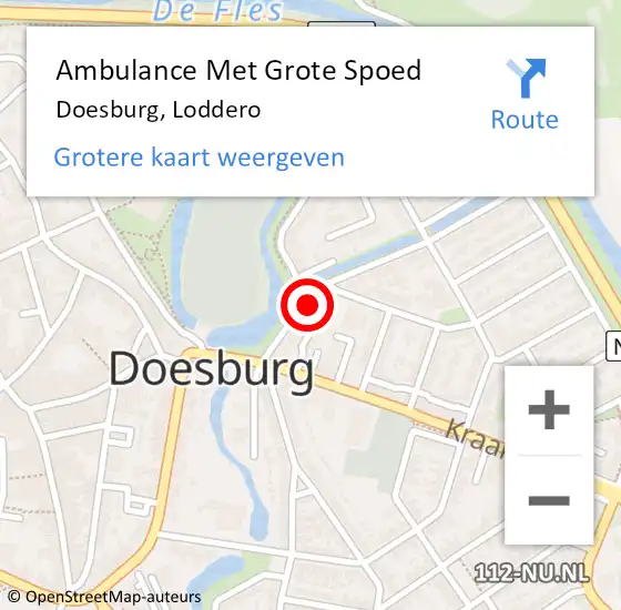 Locatie op kaart van de 112 melding: Ambulance Met Grote Spoed Naar Doesburg, Loddero op 24 augustus 2022 23:11