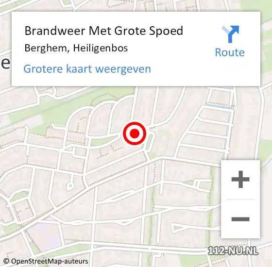 Locatie op kaart van de 112 melding: Brandweer Met Grote Spoed Naar Berghem, Heiligenbos op 24 augustus 2022 23:58