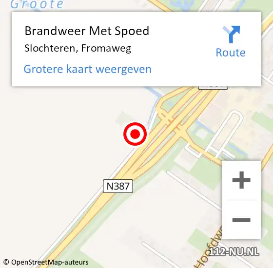Locatie op kaart van de 112 melding: Brandweer Met Spoed Naar Slochteren, Fromaweg op 25 augustus 2022 00:00