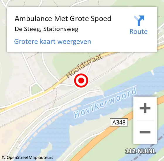 Locatie op kaart van de 112 melding: Ambulance Met Grote Spoed Naar De Steeg, Stationsweg op 27 juli 2014 14:50