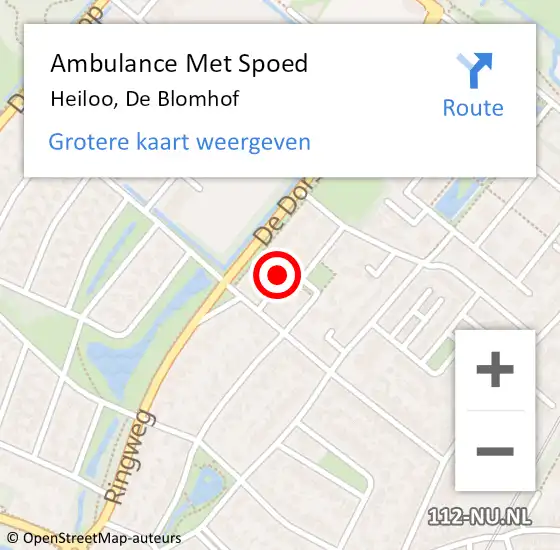 Locatie op kaart van de 112 melding: Ambulance Met Spoed Naar Heiloo, De Blomhof op 25 augustus 2022 07:53