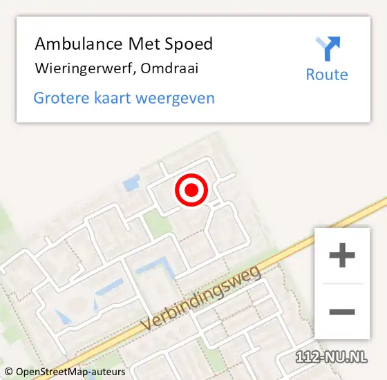 Locatie op kaart van de 112 melding: Ambulance Met Spoed Naar Wieringerwerf, Omdraai op 25 augustus 2022 08:05