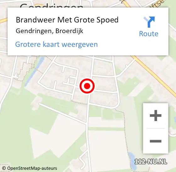 Locatie op kaart van de 112 melding: Brandweer Met Grote Spoed Naar Gendringen, Broerdijk op 25 augustus 2022 09:46