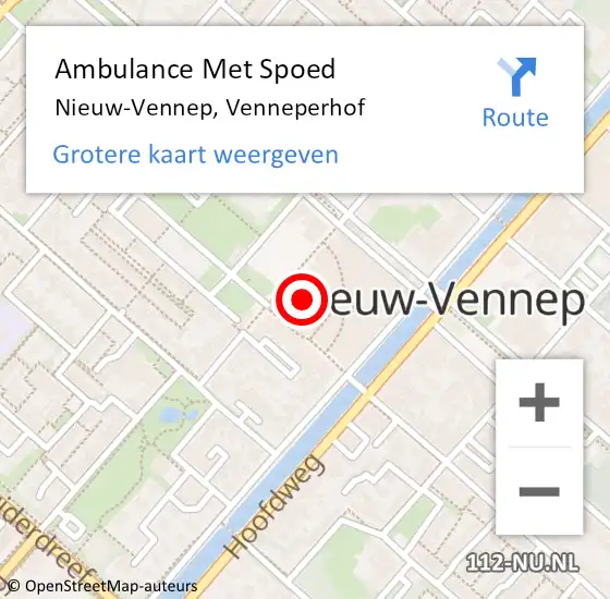 Locatie op kaart van de 112 melding: Ambulance Met Spoed Naar Nieuw-Vennep, Venneperhof op 25 augustus 2022 10:02