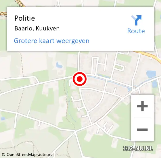 Locatie op kaart van de 112 melding: Politie Baarlo, Kuukven op 25 augustus 2022 11:27