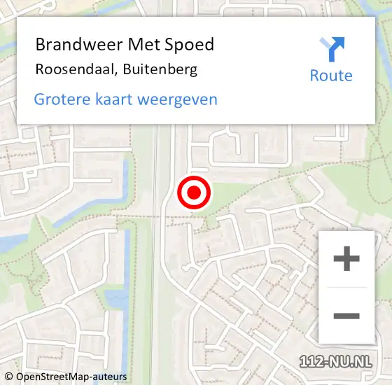 Locatie op kaart van de 112 melding: Brandweer Met Spoed Naar Roosendaal, Buitenberg op 25 augustus 2022 11:44