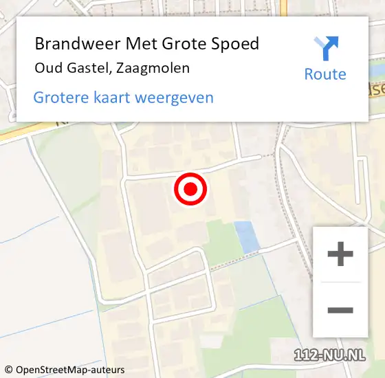 Locatie op kaart van de 112 melding: Brandweer Met Grote Spoed Naar Oud Gastel, Zaagmolen op 25 augustus 2022 12:30