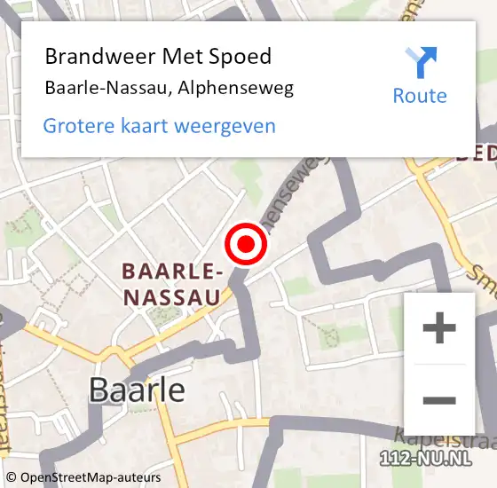 Locatie op kaart van de 112 melding: Brandweer Met Spoed Naar Baarle-Nassau, Alphenseweg op 25 augustus 2022 12:35