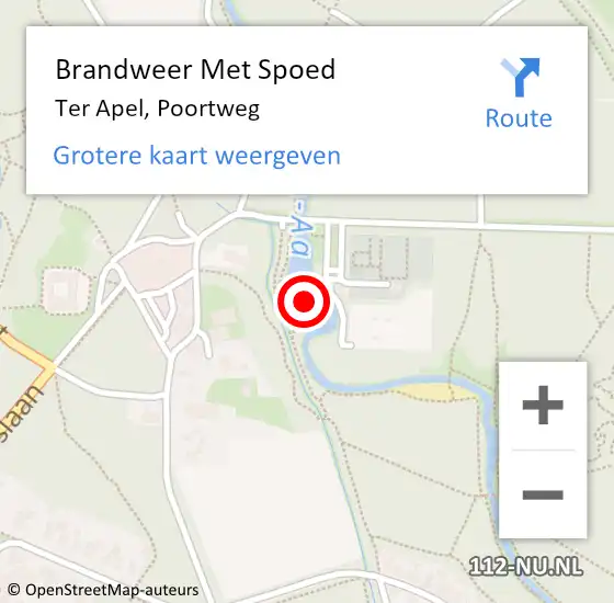 Locatie op kaart van de 112 melding: Brandweer Met Spoed Naar Ter Apel, Poortweg op 25 augustus 2022 12:41