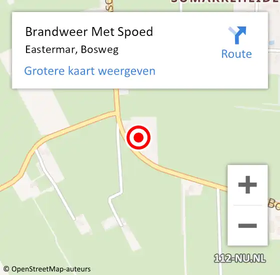 Locatie op kaart van de 112 melding: Brandweer Met Spoed Naar Eastermar, Bosweg op 25 augustus 2022 12:43