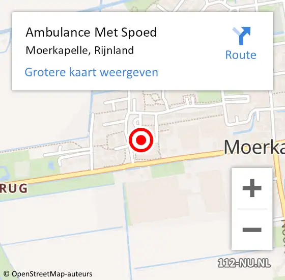 Locatie op kaart van de 112 melding: Ambulance Met Spoed Naar Moerkapelle, Rijnland op 25 augustus 2022 12:50