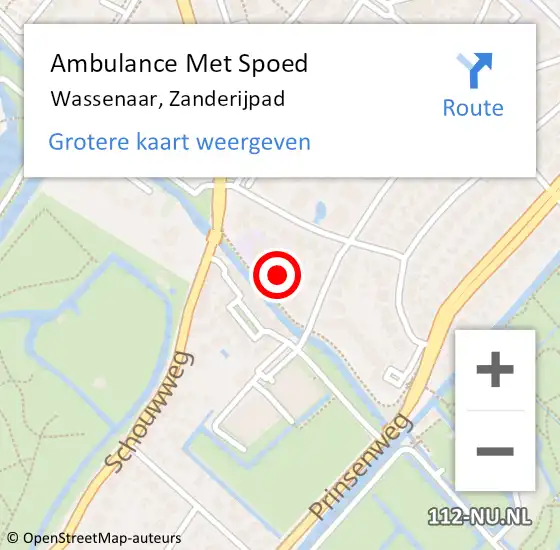 Locatie op kaart van de 112 melding: Ambulance Met Spoed Naar Wassenaar, Zanderijpad op 25 augustus 2022 12:56