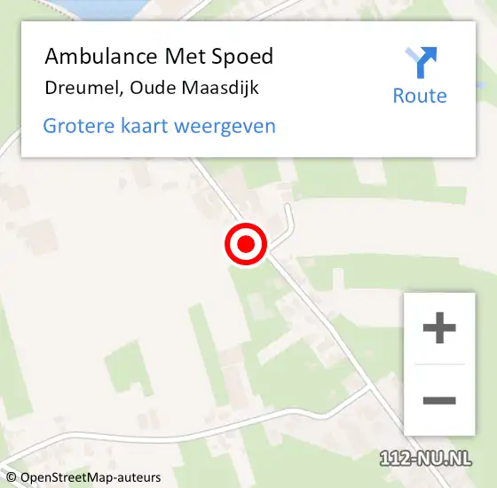 Locatie op kaart van de 112 melding: Ambulance Met Spoed Naar Dreumel, Oude Maasdijk op 25 augustus 2022 12:59