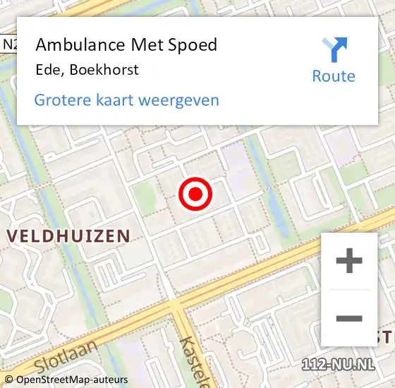 Locatie op kaart van de 112 melding: Ambulance Met Spoed Naar Ede, Boekhorst op 25 augustus 2022 13:05