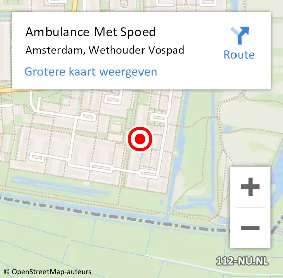 Locatie op kaart van de 112 melding: Ambulance Met Spoed Naar Amsterdam-Zuidoost, Wethouder Vospad op 25 augustus 2022 13:08