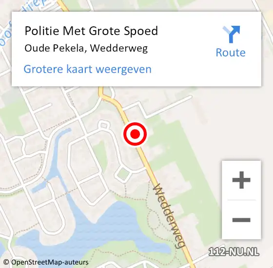 Locatie op kaart van de 112 melding: Politie Met Grote Spoed Naar Oude Pekela, Wedderweg op 25 augustus 2022 13:17