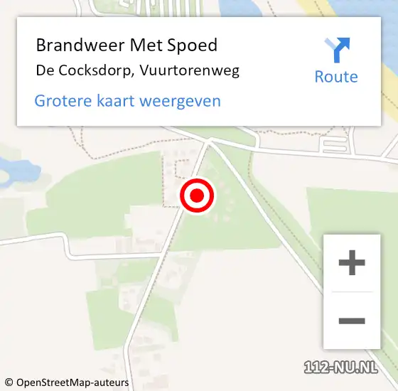 Locatie op kaart van de 112 melding: Brandweer Met Spoed Naar De Cocksdorp, Vuurtorenweg op 25 augustus 2022 14:02