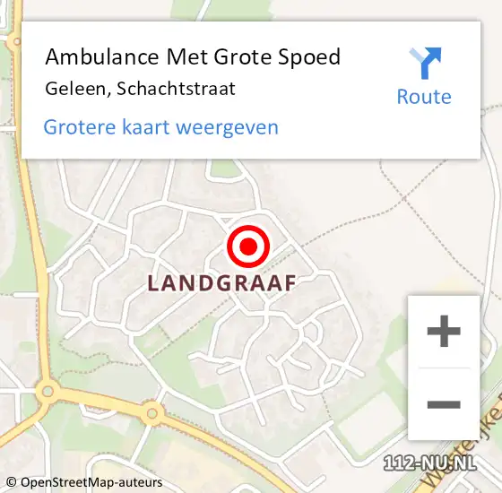 Locatie op kaart van de 112 melding: Ambulance Met Grote Spoed Naar Geleen, Schachtstraat op 27 juli 2014 15:52