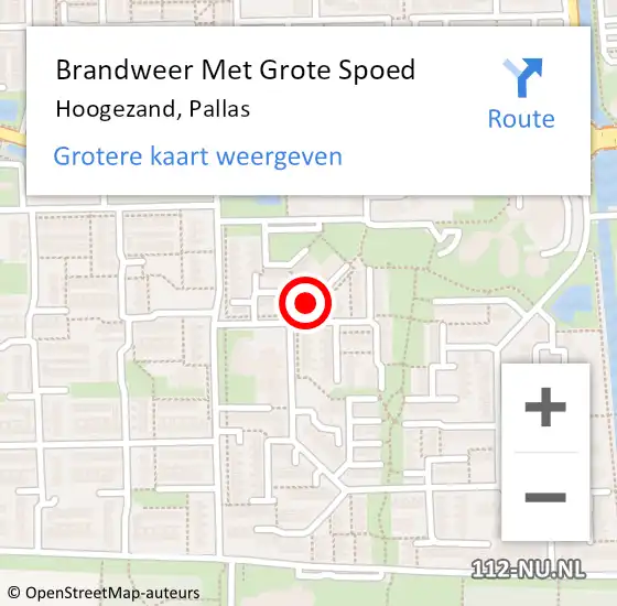 Locatie op kaart van de 112 melding: Brandweer Met Grote Spoed Naar Hoogezand, Pallas op 25 augustus 2022 14:34