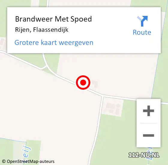 Locatie op kaart van de 112 melding: Brandweer Met Spoed Naar Rijen, Flaassendijk op 25 augustus 2022 14:42
