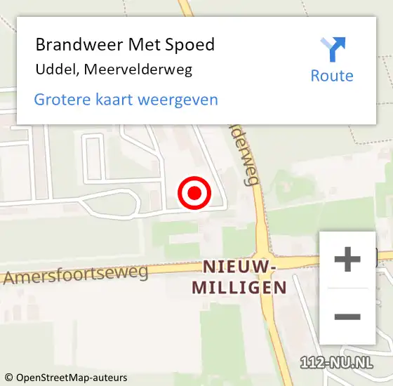 Locatie op kaart van de 112 melding: Brandweer Met Spoed Naar Uddel, Meervelderweg op 25 augustus 2022 14:48