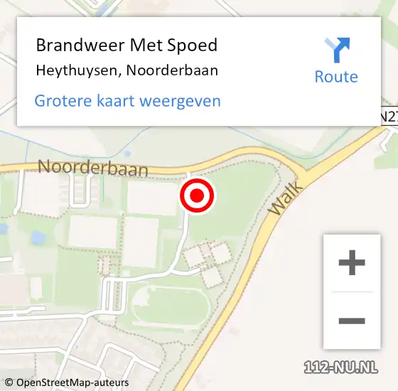 Locatie op kaart van de 112 melding: Brandweer Met Spoed Naar Heythuysen, Noorderbaan op 25 augustus 2022 14:51