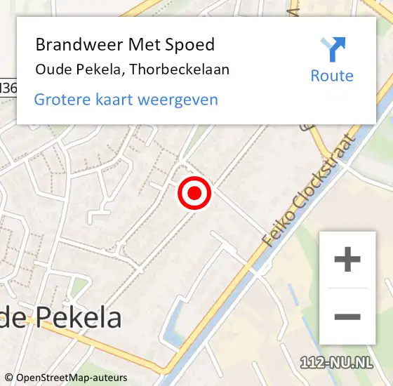 Locatie op kaart van de 112 melding: Brandweer Met Spoed Naar Oude Pekela, Thorbeckelaan op 25 augustus 2022 14:53