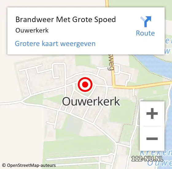 Locatie op kaart van de 112 melding: Brandweer Met Grote Spoed Naar Ouwerkerk op 27 juli 2014 15:55