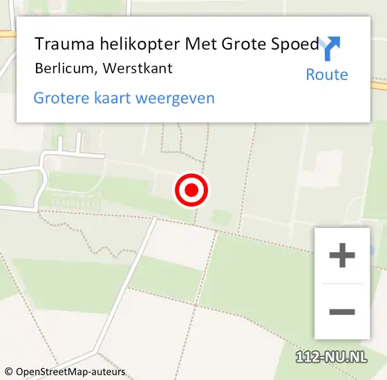 Locatie op kaart van de 112 melding: Trauma helikopter Met Grote Spoed Naar Berlicum, Werstkant op 25 augustus 2022 15:35