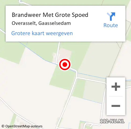 Locatie op kaart van de 112 melding: Brandweer Met Grote Spoed Naar Overasselt, Gaasselsedam op 25 augustus 2022 16:42