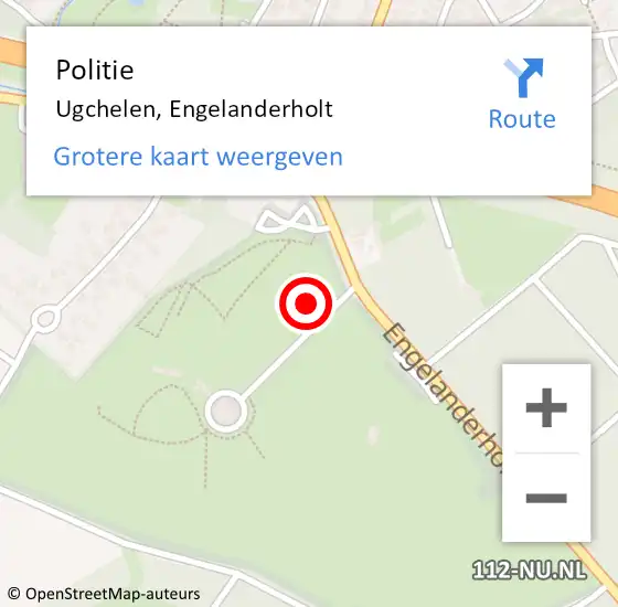 Locatie op kaart van de 112 melding: Politie Ugchelen, Engelanderholt op 25 augustus 2022 16:46