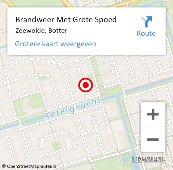 Locatie op kaart van de 112 melding: Brandweer Met Grote Spoed Naar Zeewolde, Botter op 25 augustus 2022 16:53