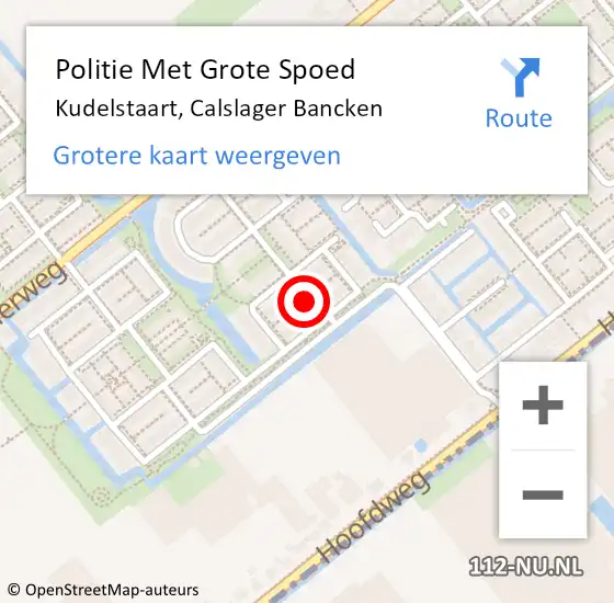 Locatie op kaart van de 112 melding: Politie Met Grote Spoed Naar Kudelstaart, Calslager Bancken op 25 augustus 2022 16:56