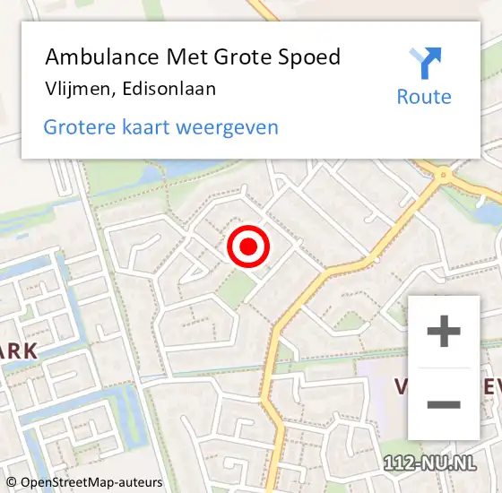 Locatie op kaart van de 112 melding: Ambulance Met Grote Spoed Naar Vlijmen, Edisonlaan op 27 juli 2014 16:16