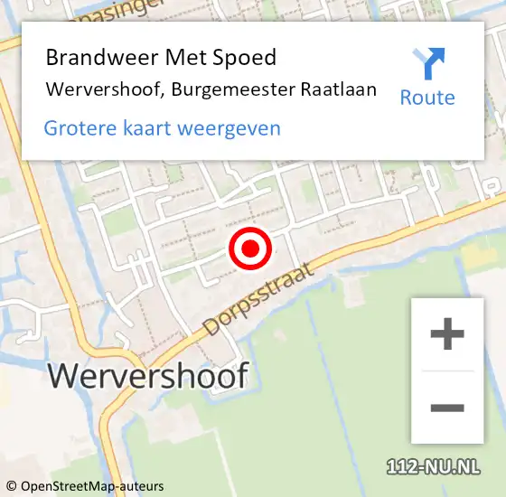 Locatie op kaart van de 112 melding: Brandweer Met Spoed Naar Wervershoof, Burgemeester Raatlaan op 25 augustus 2022 17:49