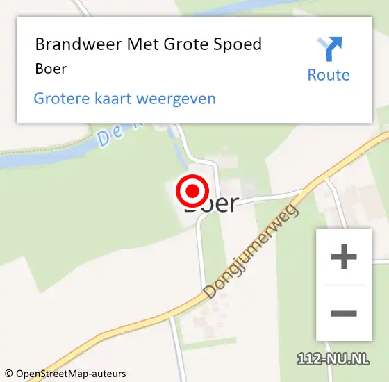 Locatie op kaart van de 112 melding: Brandweer Met Grote Spoed Naar Boer op 25 augustus 2022 18:06