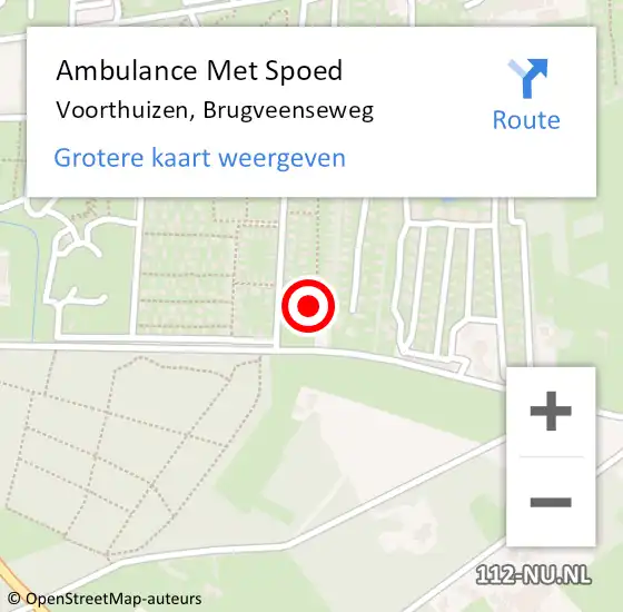 Locatie op kaart van de 112 melding: Ambulance Met Spoed Naar Voorthuizen, Brugveenseweg op 25 augustus 2022 18:20